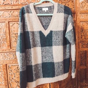 Lucky Brand Checkered Oversized Sweater